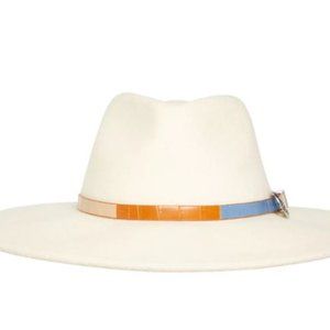 Madden NYC Women's Felt Fedora with Western Belt Trim, Off White One Size